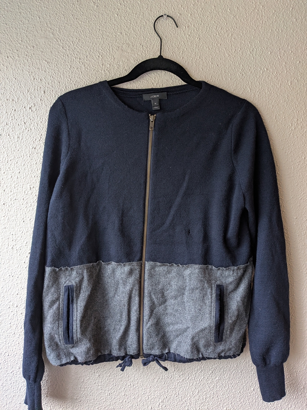 J. Crew Navy and Gray Zip-Up Men's Sweater Jacket